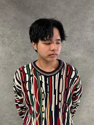 ミディアム パーマ メンズカット/シャ ドウパーマ/KOBAのヘアスタイル