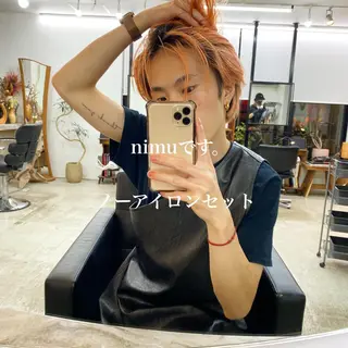 ショート カラー パーマ ヘアアレンジ メンズ 【池袋/スパイキー ショート】ⓝⓘⓜⓤのヘアスタイル