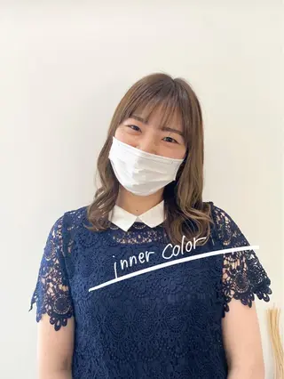 ミディアム カラー お洒落パーマ/ 艶カラー/michiのヘアスタイル