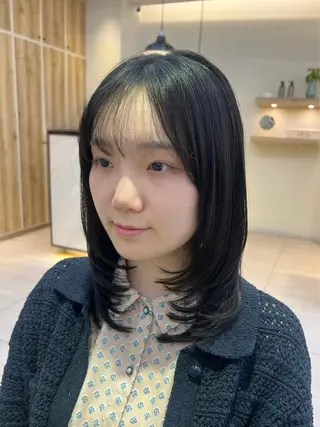 ミディアム 💚韓国風レイヤー 🇰🇷💚 ちえのヘアスタイル