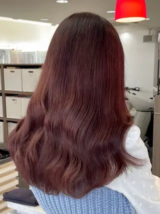 ミディアム カラー 髪質改善縮毛矯正 指名No.1👑のヘアスタイル