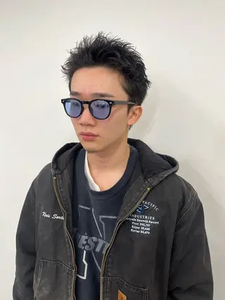 ショート カラー パーマ ヘアアレンジ メンズ 💎髪質改善特化💎 RUITOのヘアスタイル