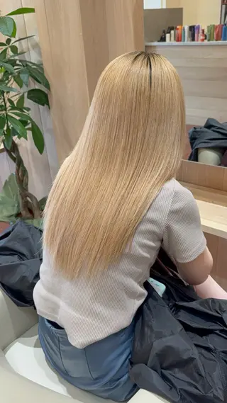 ロング ルプラボウ/艶カラー /縮毛矯正/いくとのヘアスタイル