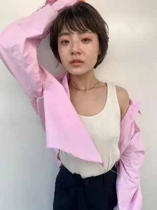 ショート パーマ カラー ネイル CEINE PATHのヘアスタイル