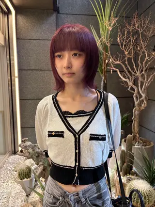 ミディアム yurika🎀 透明感カラーのヘアスタイル