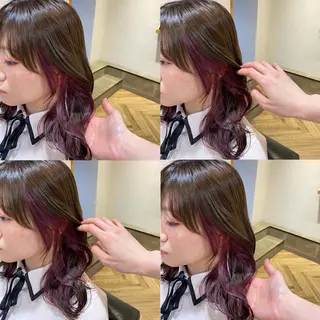 セミロング カラー 艶カラー/韓国顔周り 🎀mamiのヘアスタイル