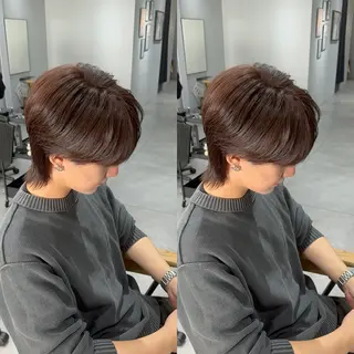 カラー メンズ センターパート ／植田のヘアスタイル