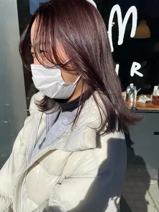 ミディアム カラー ヘアアレンジ satsuki 暖色・ブラウンカラーのヘアスタイル