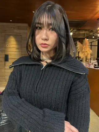 ミディアム カラー Nishimura Amiのヘアスタイル