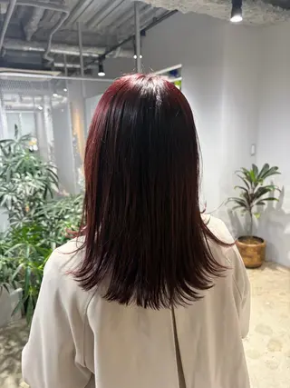 セミロング カラー ナチュラルカラー リタッチ あんりのヘアスタイル