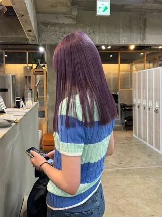 セミロング 茜璃/ブリーチカラー /レイヤーカットのヘアスタイル