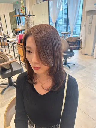 ミディアム カラー 福田 愛友のヘアスタイル