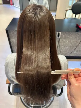 ミディアム カラー 縮毛矯正/カット/ 韓国ヘア/蛯原🍤のヘアスタイル