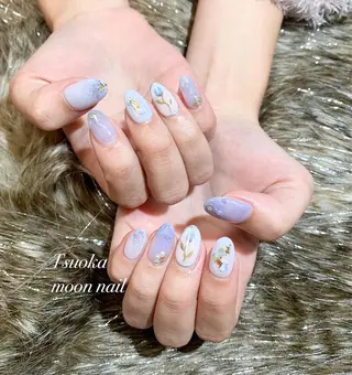 ネイル 🌙都岡 ムーンネイルのネイルデザイン
