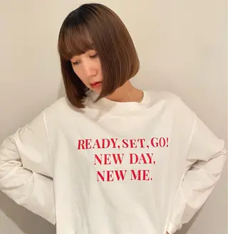 ミディアム レイヤーカット/ 縮毛矯正/ミサキ💐のヘアスタイル