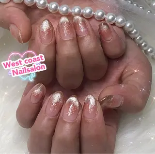 ネイル リボン、ガーリー パーツ放題専門店のネイルデザイン