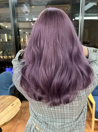 ロング ブリーチなしピンク 縮毛艶髪矯正/吉村のヘアスタイル