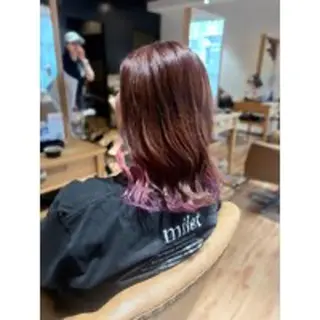 ミディアム カラー 高口 小春のヘアスタイル