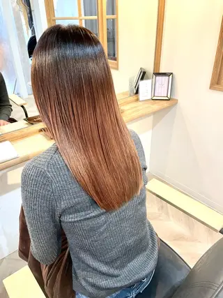 セミロング カラー 吉田 明弘のヘアスタイル