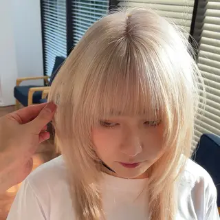 ミディアム カラー ブリーチなしピンク 赤井龍斗のヘアスタイル