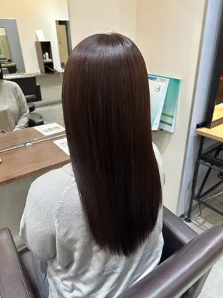 セミロング カラー 縮毛矯正+モテカラー 🎀✨MIHOのヘアスタイル