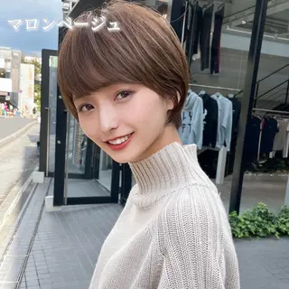 ショート カラー ブリーチなし/暖色/ 透明感/ririkaのヘアスタイル