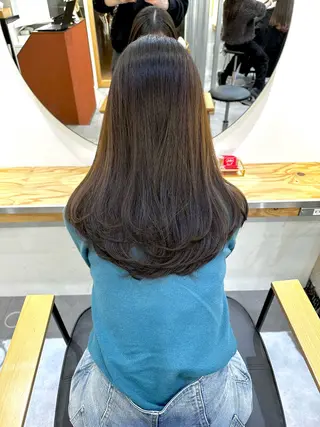 ロング カラー ace share salon 梅田店所属・吉田勇人/ブリーチ なしダブルカラー🩵のヘアスタイル