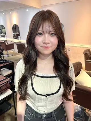 ロング カラー FERIA あべの yumeho🍭のヘアスタイル