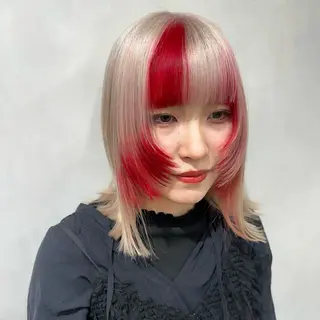 ミディアム カラー デザインカラー/パー マ🦖外岡咲希🦖のヘアスタイル