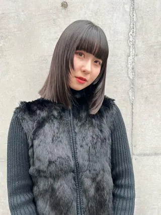 ミディアム 顔周りカット/透明感 カラー✂️MEIのヘアスタイル