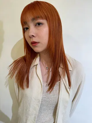 カラー ブリーチカラー🎀 韓国風/寺門美優のヘアスタイル