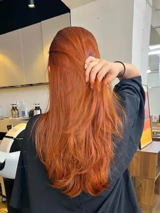 ロング カラー 加藤好/カットモデル /暖色カラー🍒🧡のヘアスタイル