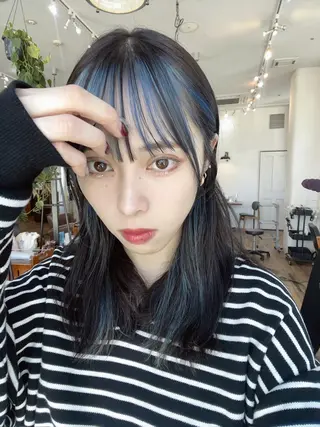 セミロング カラー 似合わせカット‪// 鶴我万唯華のヘアスタイル