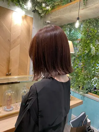 ミディアム 縮毛矯正　髪質改善 韓国風レイヤー　吉田のヘアスタイル