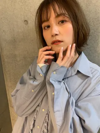 ミディアム カラー パーマ CEINE【セーヌ】 三軒茶屋のヘアスタイル