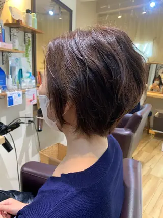 ショート カラー パーマ ヘアアレンジ メンズ キッズ ORGA所属・飯塚 朋代のヘアスタイル