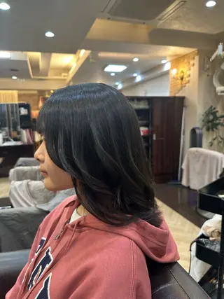 セミロング 縮毛矯正&髪質改善/ きょうの🐺のヘアスタイル