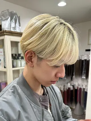 ショート メンズ カラー ORIKA 美容室のヘアスタイル