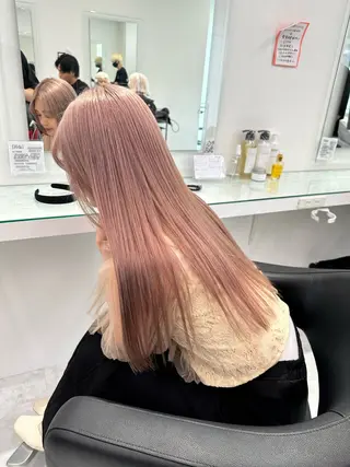 ロング カラー ヘアアレンジ ハイトーン艶カラー 🤍ゆうひのヘアスタイル