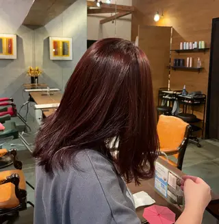 セミロング カラー 桑田 真奈のヘアスタイル