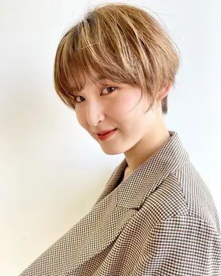 ショート カラー ヘアアレンジ 店長/mao/ 前髪/顔周りカットのヘアスタイル