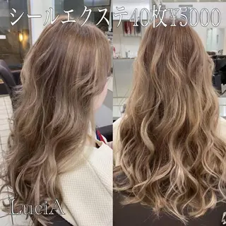 ロング ヘアアレンジ カラー LuciA/エクステ カラーのヘアスタイル