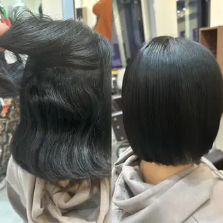 ショート 縮毛矯正+モテカラー 🎀✨MIHOのヘアスタイル