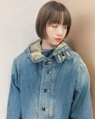 ショート カラー ボブパーマコテ巻き風 パーマNo1深江秀平のヘアスタイル