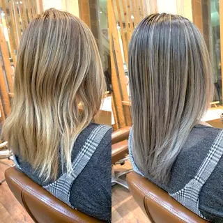 ミディアム カラー パーマ ヘアアレンジ メンズ キッズ ネイル マツエク・マツパ 髪質改善 艶髪🔵ﾌｾﾅｵﾔのヘアスタイル