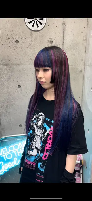 ロング カラー ハイトーン/メンズ/ ウルフ特化 小松のヘアスタイル