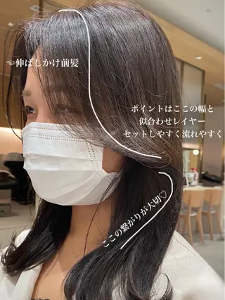 ミディアム カラー パーマ 小野寺瑞希 /最小顔カットのヘアスタイル