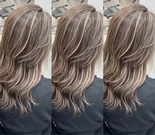 ロング カラー 表参道/ハイライト バレイヤージュのヘアスタイル