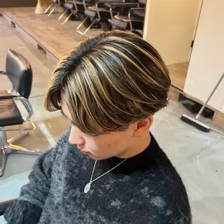 ミディアム カラー メンズ センターパート職人 店長/TSUBASAのヘアスタイル