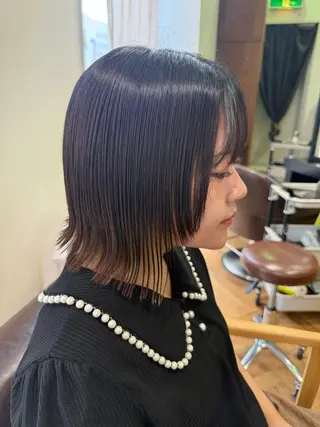 ミディアム 溝口 槙里也のヘアスタイル